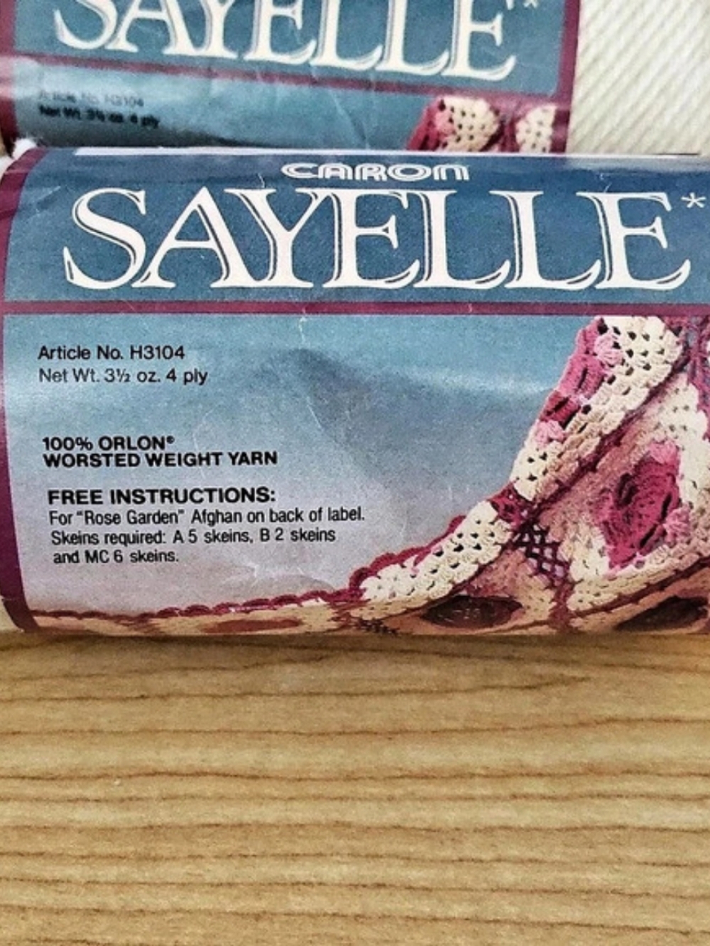 Lot Of 2 Sayelle Caron Yarn Vtg Acrylic fisherman color 1073